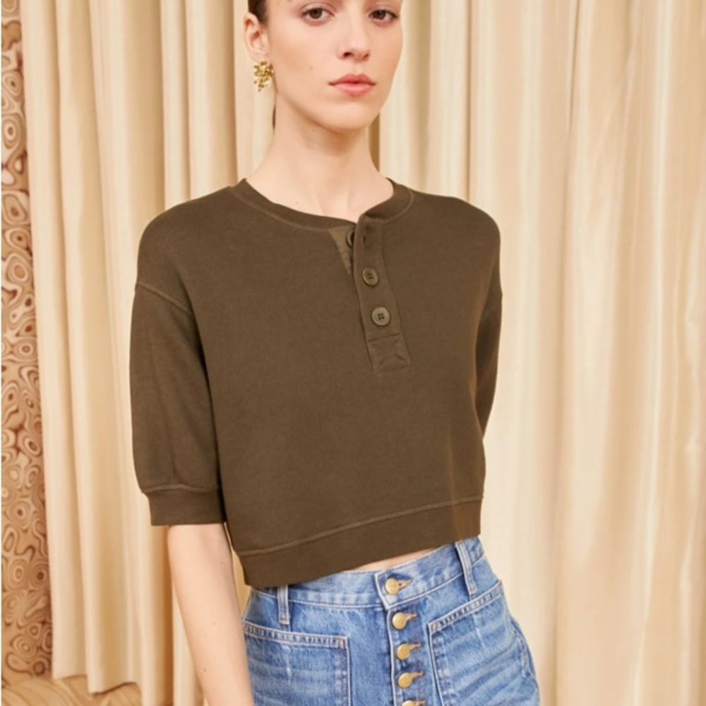 Ulla Johnson Blake Cotton Short-Sleeve Sweatshirt S